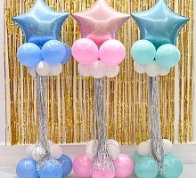 Колонна из шаров с дождиком 2м
