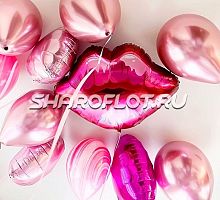 Оформление шарами для влюбленных