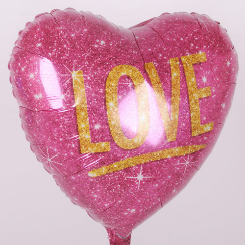 Сердце Love блестки 40см