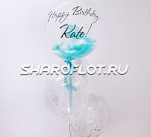 Набор шаров с блестками и перьями