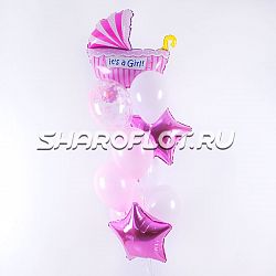 Фонтан для новорожденной девочки с коляской