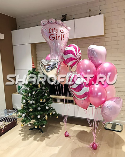 Букет шаров на встречу девочки «Конфетка»