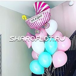 Букет шаров на выписку девочки