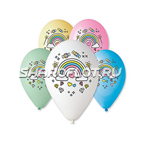 Шары Единорог (радуга), 30см