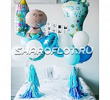 Композиция шаров на выписку из роддома мальчика №11