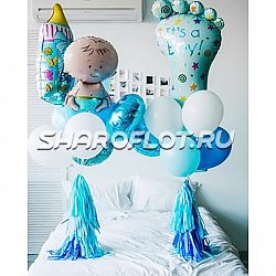 Композиция шаров на выписку из роддома мальчика №11