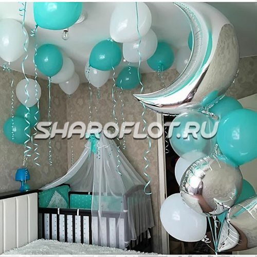 Оформление детской на выписку мальчика №15 Оформление детской на выписку мальчика №15