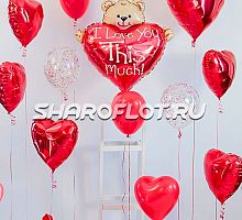 Оформление шариками на день влюбленных