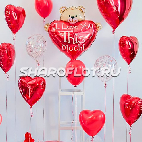 Оформление шариками на день влюбленных