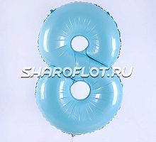 Шар Цифра 8 Голубая пастель 85см