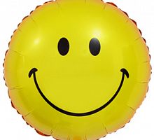 Шар Круг Смайл Желтый 45см