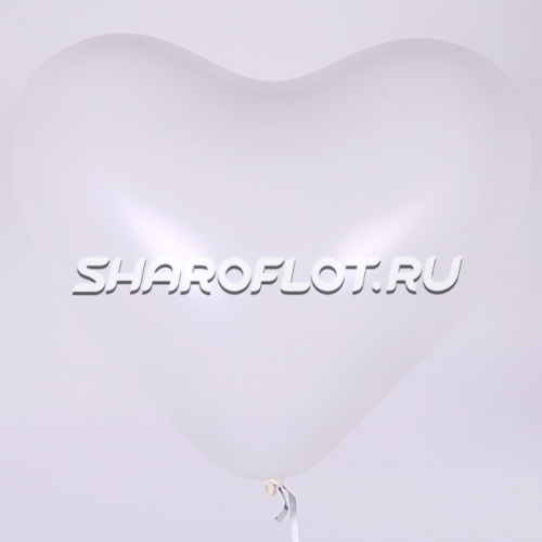Шар Сердце Белое 30см