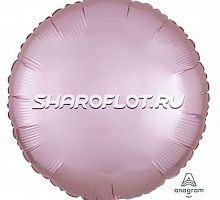 Шар Круг Светло-розовый сатин 40см