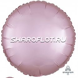 Шар Круг Светло-розовый сатин 40см