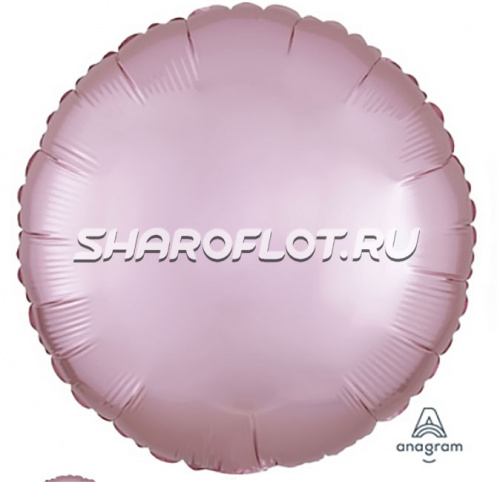 Шар Круг Светло-розовый сатин 40см