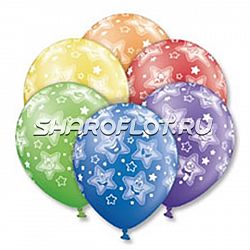 Шары Улыбающиеся звезды, 30см