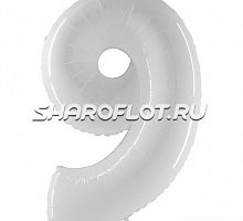 Шар Цифра 9 Белая 85см