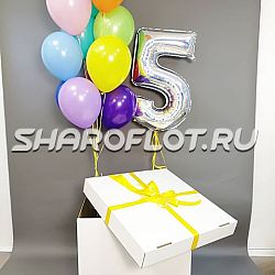 Коробка сюрприз с шарами цифрами