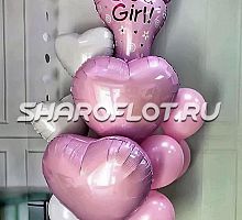 Букет шариков на выписку девочки из роддома