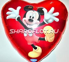 Шар Сердце Микки танцует 40см