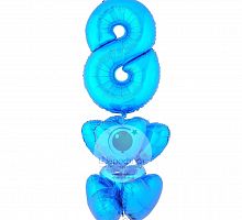 Букет «Сапфировый с цифрой»