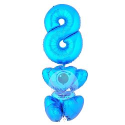 Букет «Сапфировый с цифрой»