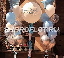 Фонтаны из шаров на крещение малыша