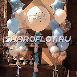 Фонтаны из шаров на крещение малыша