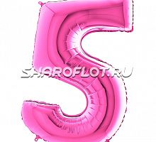 Шар Цифра 5 Розовая 85см
