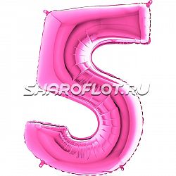 Шар Цифра 5 Розовая 85см