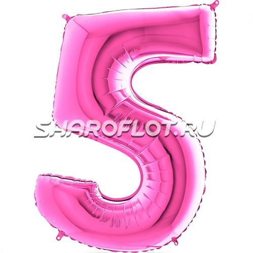 Шар Цифра 5 Розовая 85см