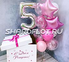 Оформление шарами для девочки с коробкой-сюрприз