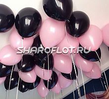 Шарики черные, розовые 30см