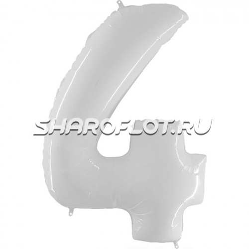 Шар Цифра 4 Белая 85см