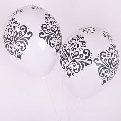 Белые шары с Черным узором 30см