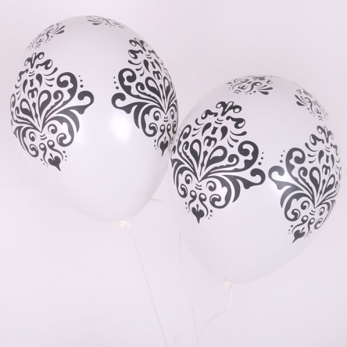 Белые шары с Черным узором 30см Белые шары с Черным узором 30см