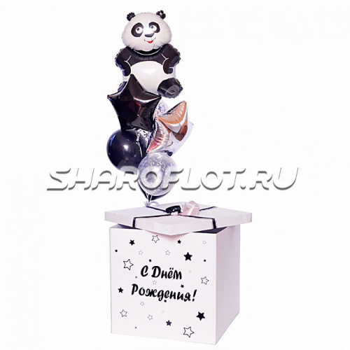 Коробочка с подарком Поздравление от панды