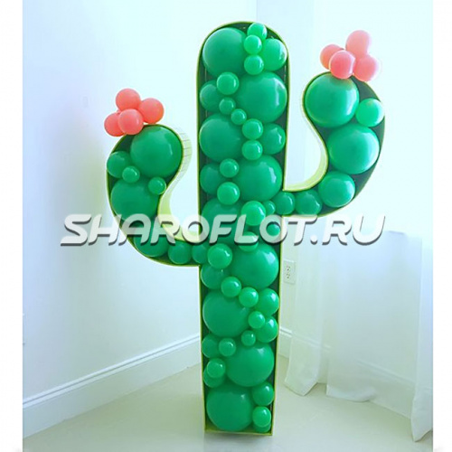 Кактус из шариков аэромозайка