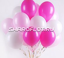 Шары Белые Розовые Фуксия 30см