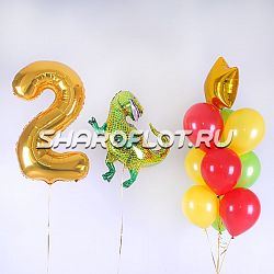 Оформление на 2 года с динозавром