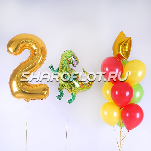 Оформление на 2 года с динозавром