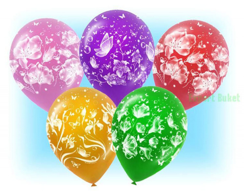 Шары с цветами Фантазия 30см