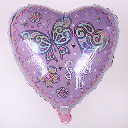 Сердце с Бабочкой на 16 лет 40см