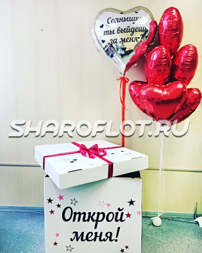 Коробка с предложением Ты выйдешь за меня?