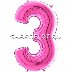 Шар Цифра 3 Розовая 85см