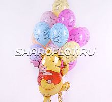 Букет Винни Пух спешит поздравить