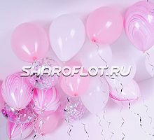 Шарики на потолок Розовое ассорти 30см