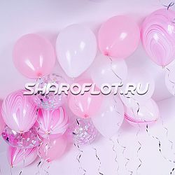 Шарики на потолок Розовое ассорти 30см