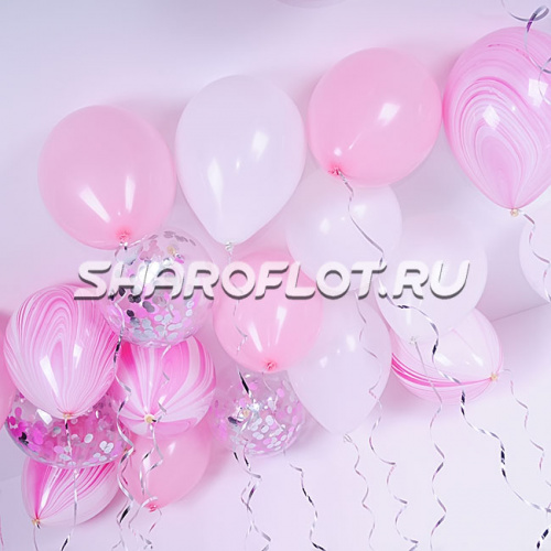 Шарики на потолок Розовое ассорти 30см