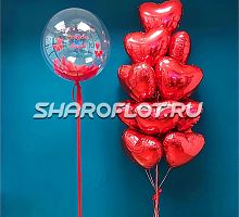 Композиция из шаров на день влюбленных